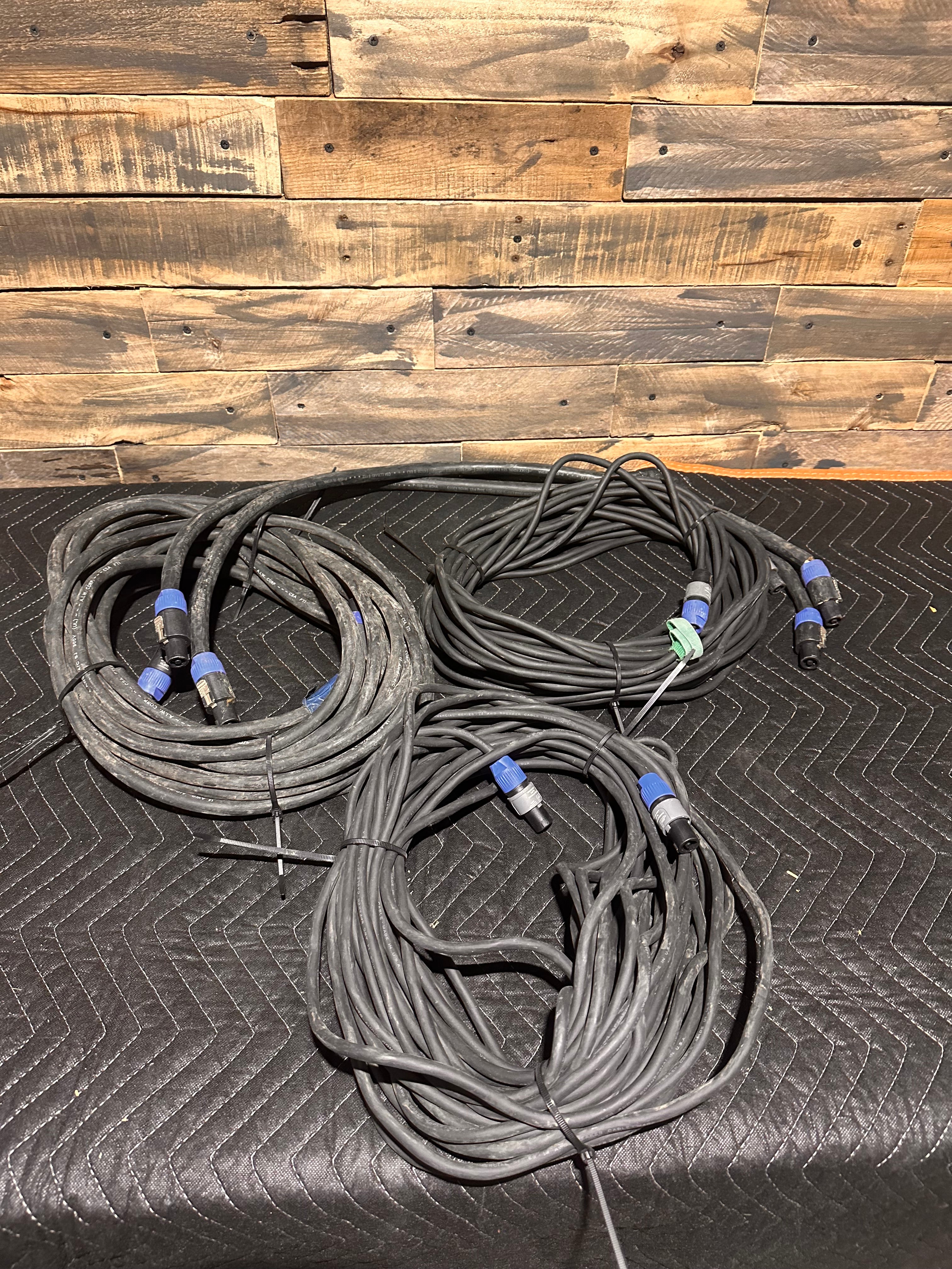 Speakon Speaker Cable Bundle (3×50ft, 2×3ft) – Pro Audio – Tested
